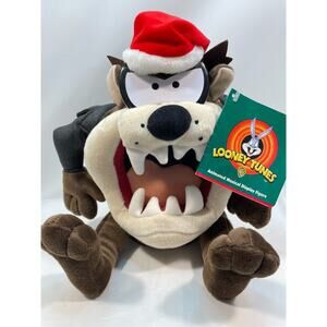 Telco Rocking Holiday 2000 Looney Tunes Taz Animated Musical Christmas Plush 9"